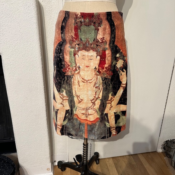 Buddha Print Skirt Vivienne Tam - Picture 4 of 8